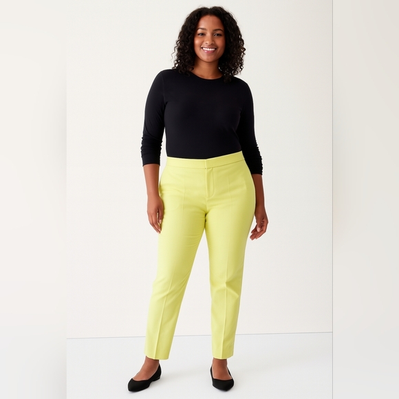 BANANA Republic Hayden pants in neon green/yellow pants size 2 EUC - Picture 1 of 3